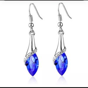 Silver and Blue Drop Earrings
